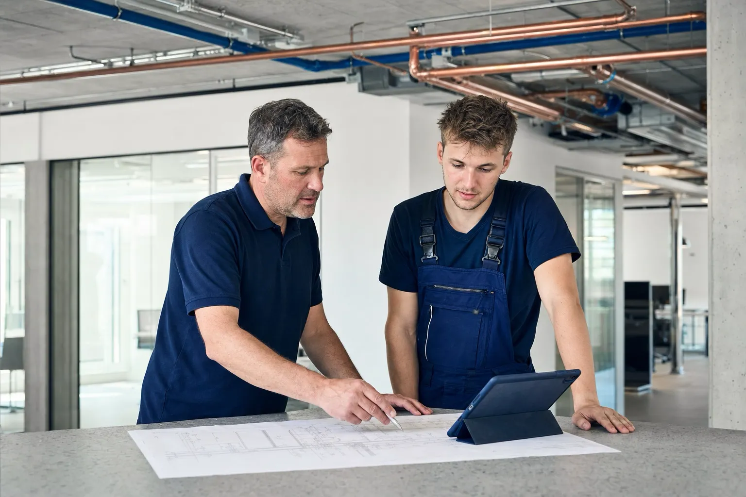 Imagem de marca gerada com IA: empregadores no setor de tecnologia predial