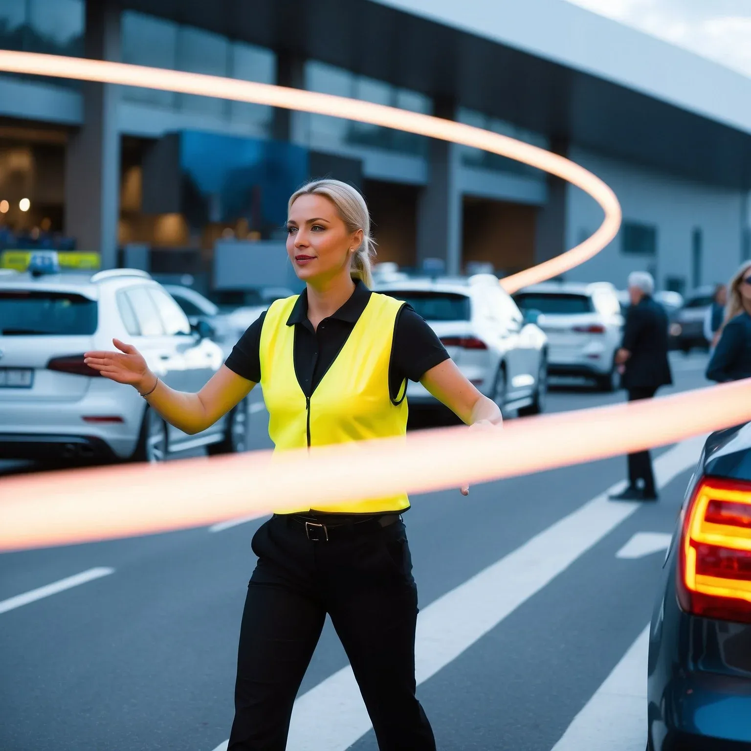 AI-generated image: Event staff in action