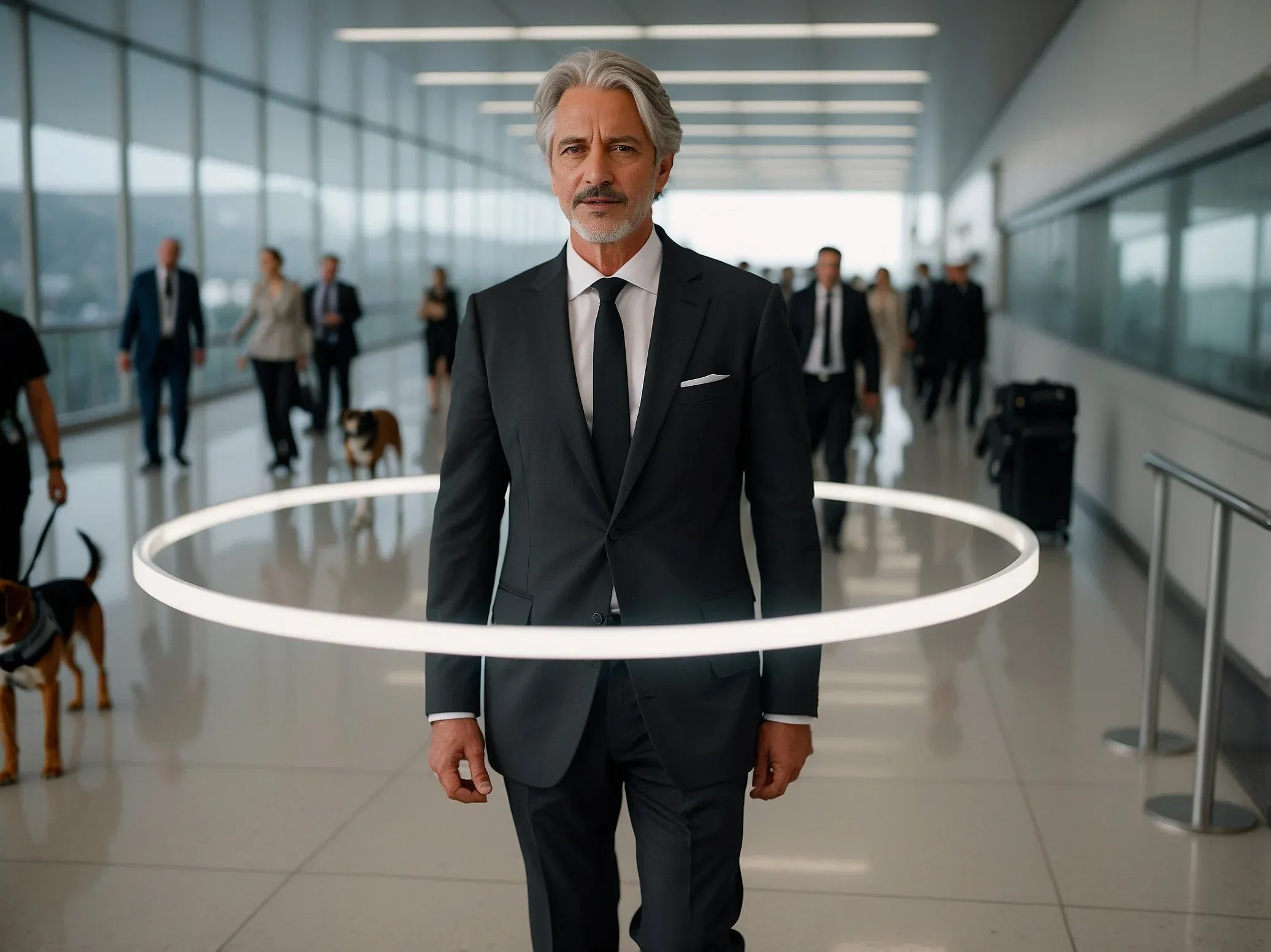 AI-generated image: Security deployment at a major event