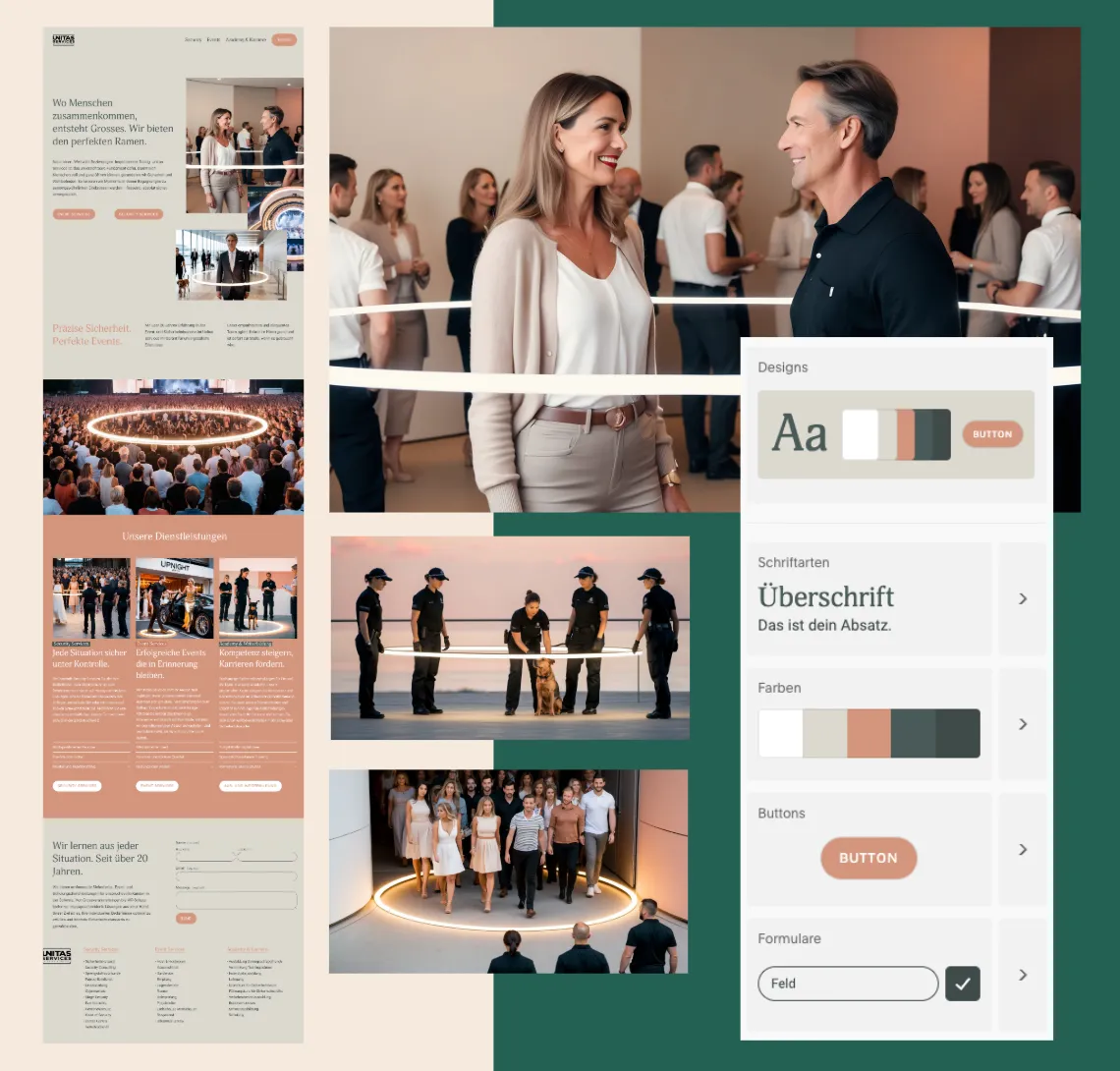 Design presentation of the new website for Unitas Services