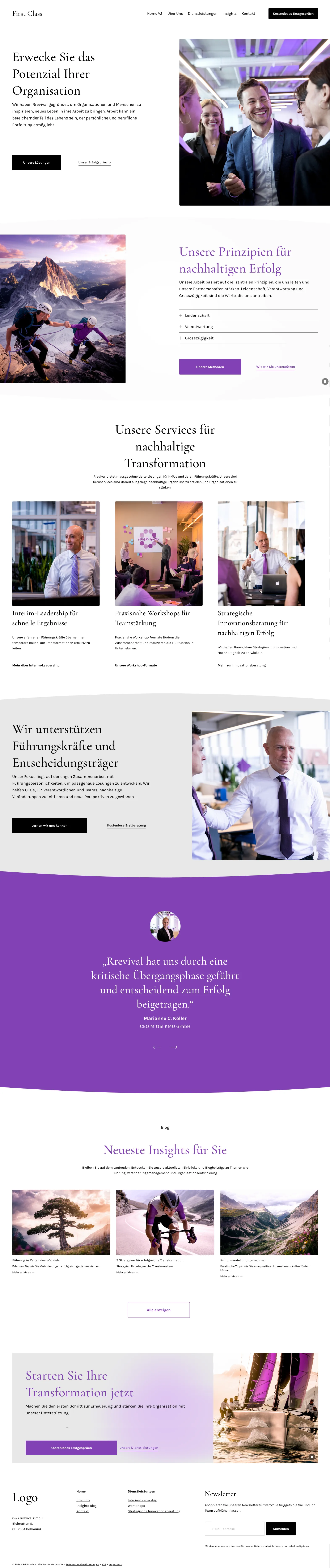Designprototyp First Class für Rrevival – Mobilansicht