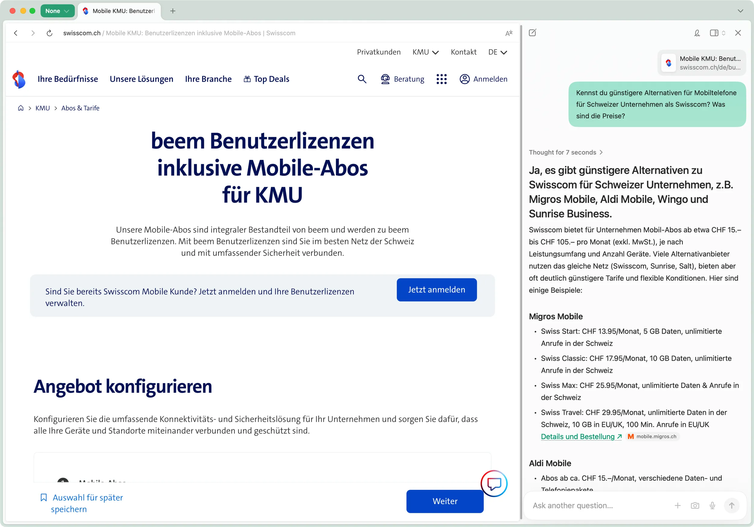 DIA Browser mit integrierter KI – nützlich für Schweizer KMU