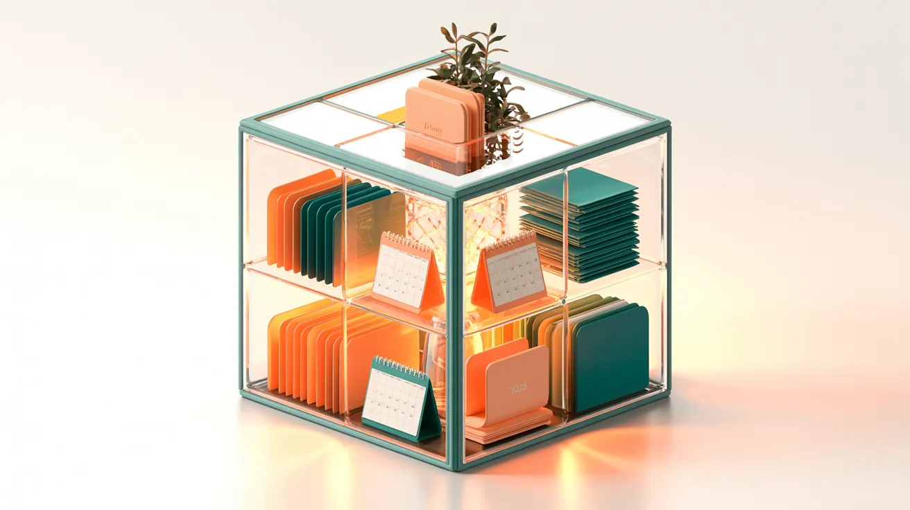 Ilustração abstrata de uma intranet em rede para PMEs suíças com Notion