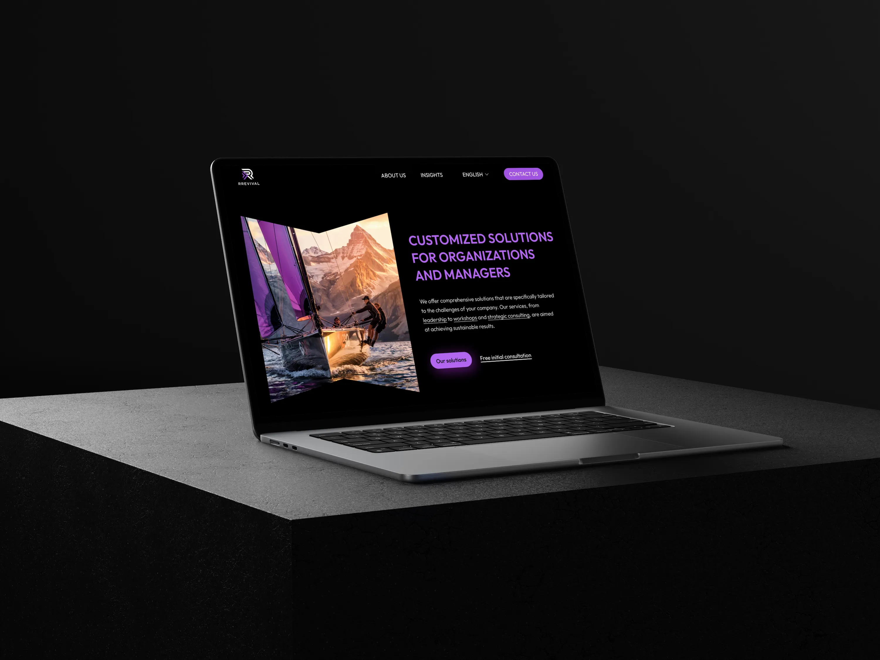 MacBook with the new Rrevival website