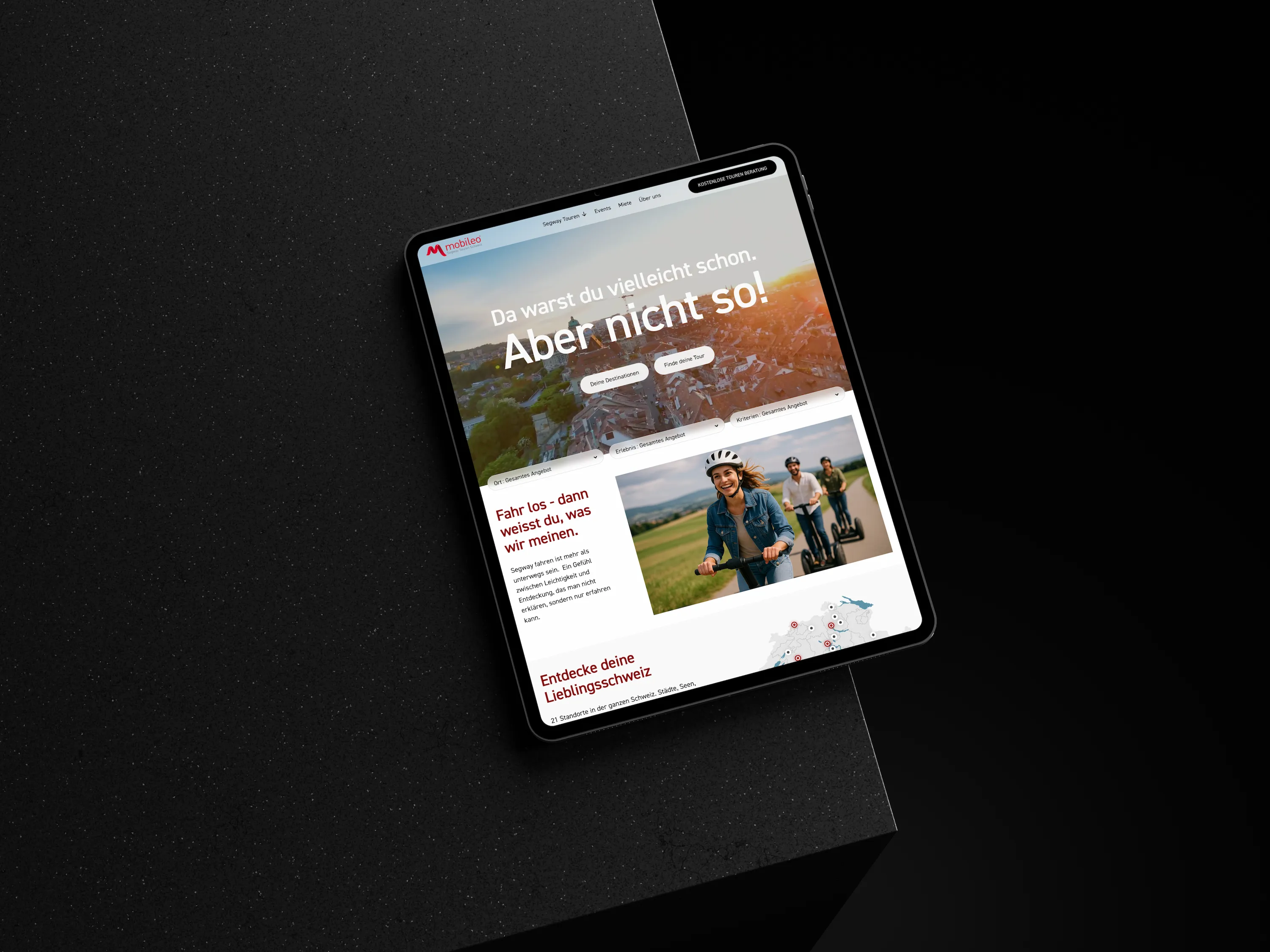 Novo site da empresa suíça de turismo mobileo