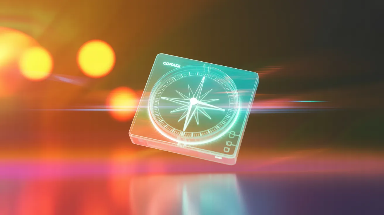 3D compass symbolising AI orientation for SMEs