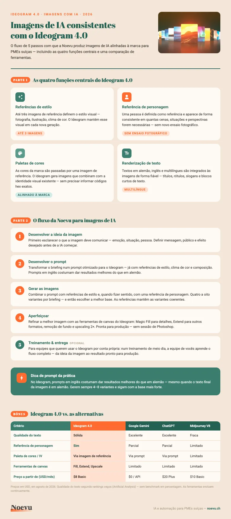 Prévia: o fluxo de 5 passos para imagens de IA consistentes com o Ideogram 4.0