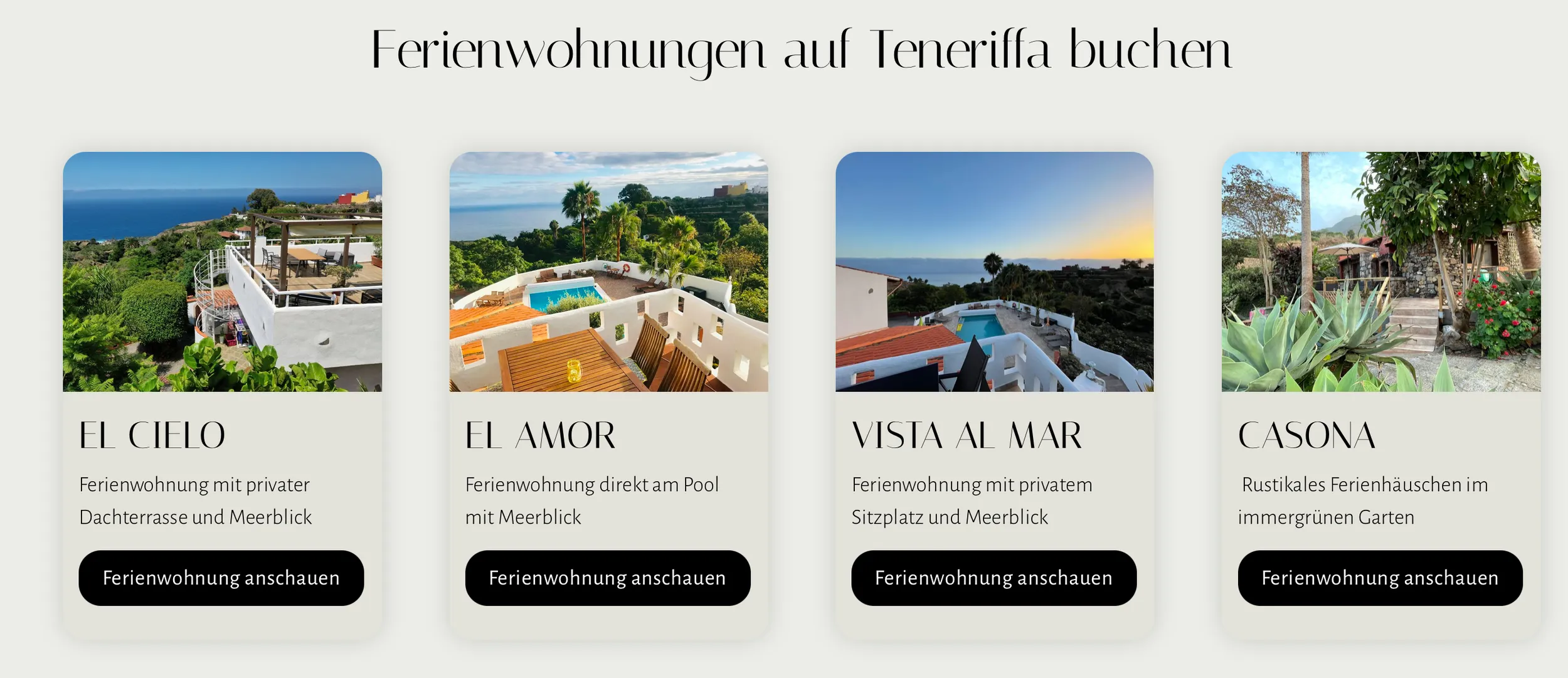 Navigation und Header der neuen Finca Las Mariposas Webseite