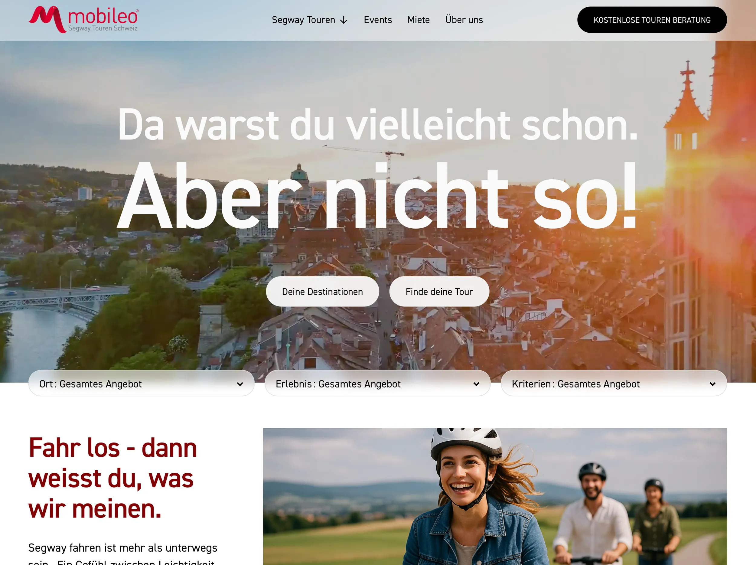 Übersicht der neuen mobileo Webseite