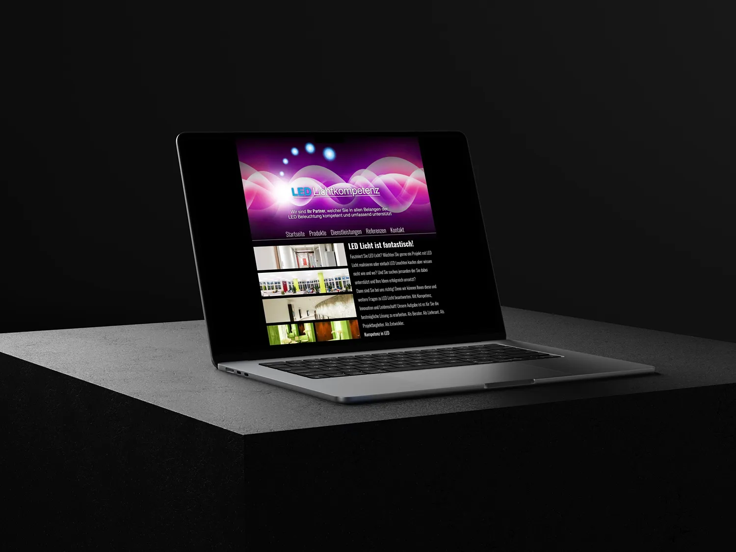 Die alte Website von LED Lichtkompetenz vor dem Relaunch