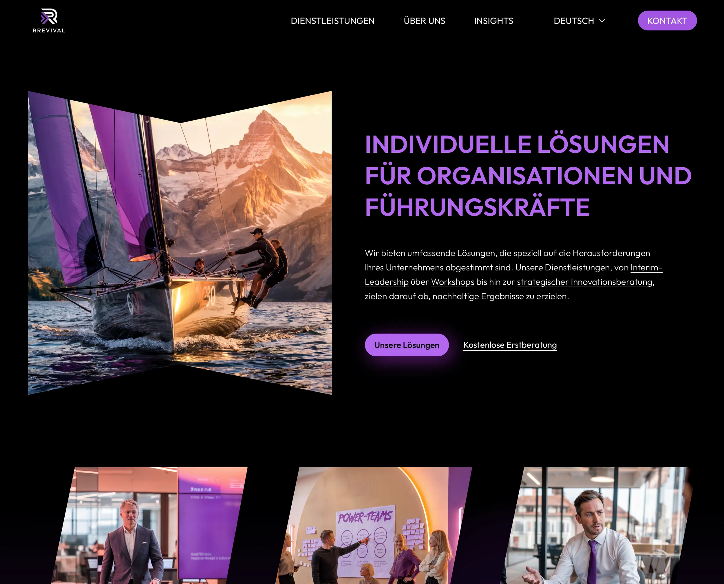 Übersicht der neuen Rrevival Webseite