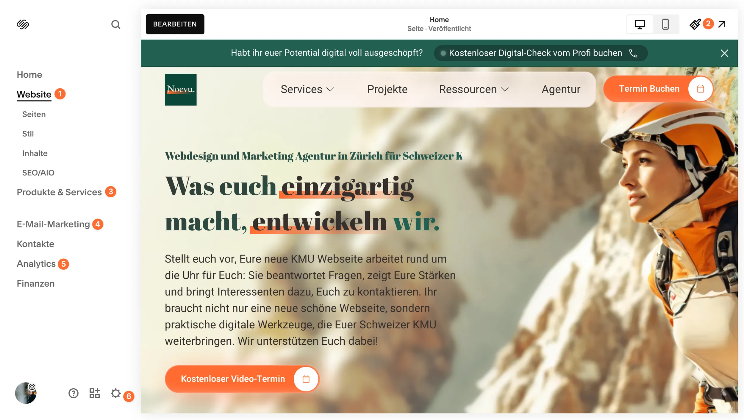 Squarespace Dashboard – Übersicht aller Funktionen