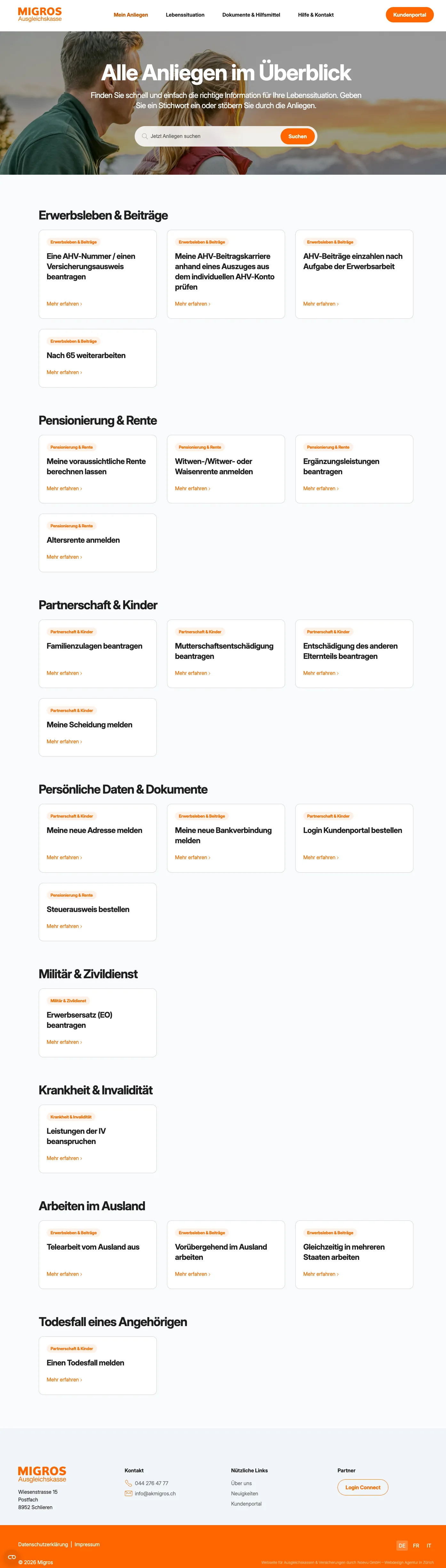 Strukturierte Anliegen Übersicht