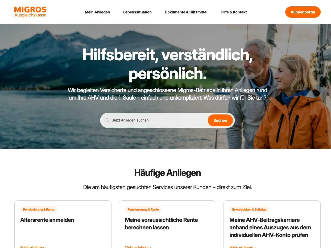 Die neue Webseite der Ausgleichskasse MIGO wurde von Noevu in Zusammenarbeit mit OPTEN entwickelt.